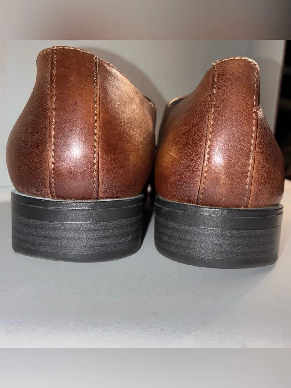 Nordstrom Men's Tan Leather Single Monk Strap Slip-On Loafers